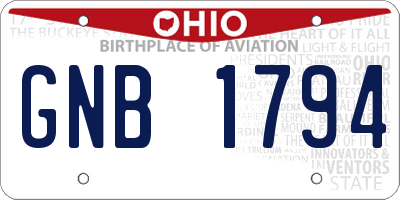 OH license plate GNB1794