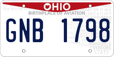 OH license plate GNB1798