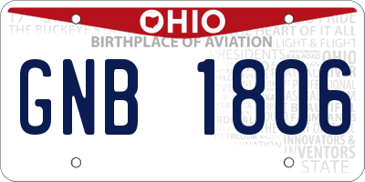 OH license plate GNB1806