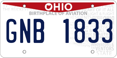 OH license plate GNB1833