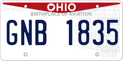 OH license plate GNB1835