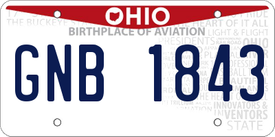 OH license plate GNB1843