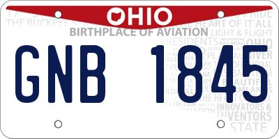 OH license plate GNB1845