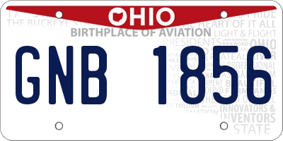 OH license plate GNB1856