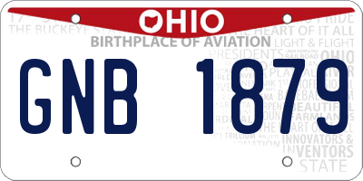 OH license plate GNB1879