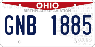 OH license plate GNB1885