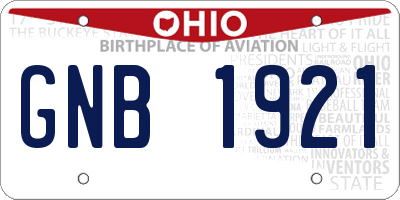 OH license plate GNB1921