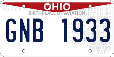 OH license plate GNB1933