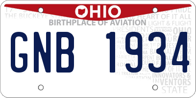OH license plate GNB1934