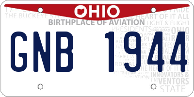 OH license plate GNB1944