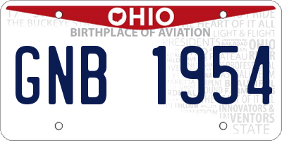 OH license plate GNB1954