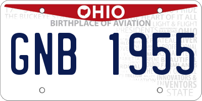 OH license plate GNB1955