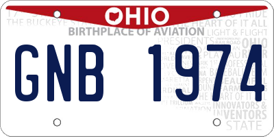OH license plate GNB1974