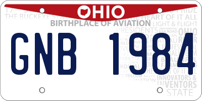 OH license plate GNB1984