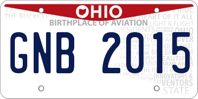 OH license plate GNB2015