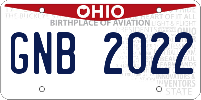 OH license plate GNB2022