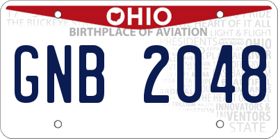 OH license plate GNB2048