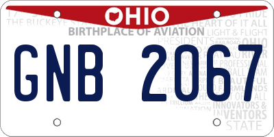 OH license plate GNB2067