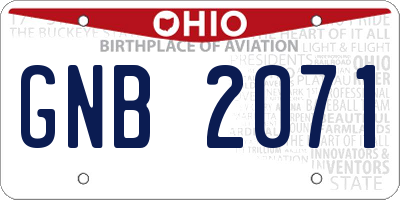 OH license plate GNB2071