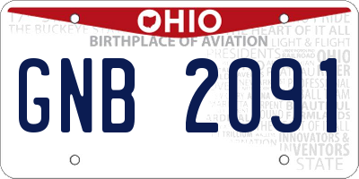 OH license plate GNB2091