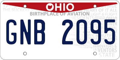OH license plate GNB2095