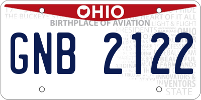 OH license plate GNB2122