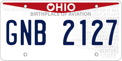 OH license plate GNB2127