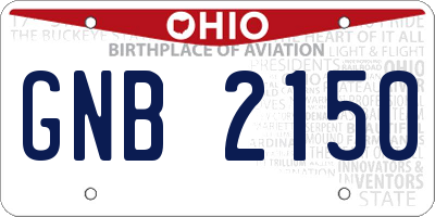 OH license plate GNB2150