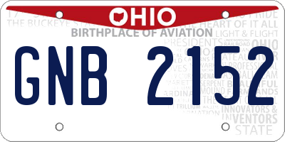 OH license plate GNB2152