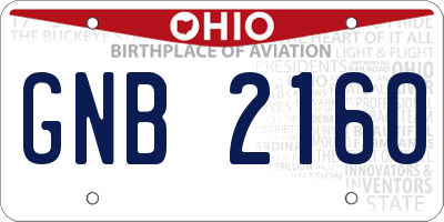OH license plate GNB2160
