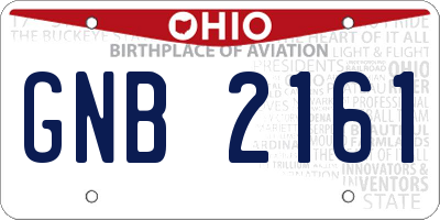 OH license plate GNB2161