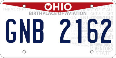 OH license plate GNB2162