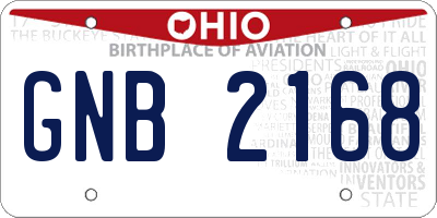 OH license plate GNB2168