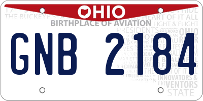 OH license plate GNB2184