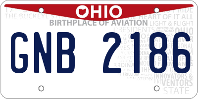 OH license plate GNB2186