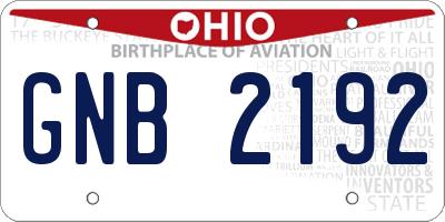 OH license plate GNB2192