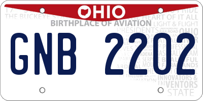 OH license plate GNB2202