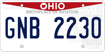 OH license plate GNB2230