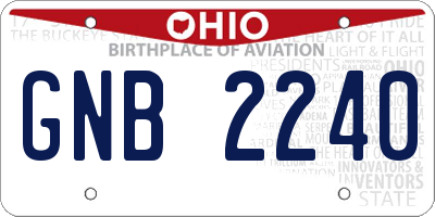 OH license plate GNB2240