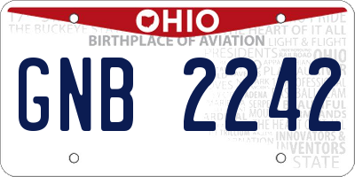 OH license plate GNB2242