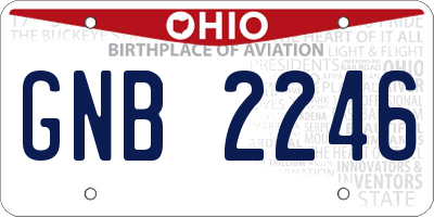 OH license plate GNB2246