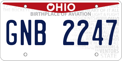 OH license plate GNB2247