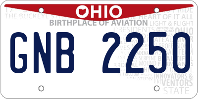 OH license plate GNB2250