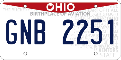 OH license plate GNB2251