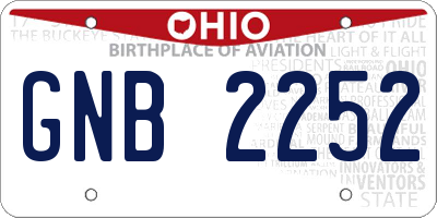 OH license plate GNB2252