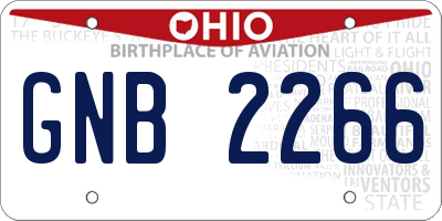 OH license plate GNB2266