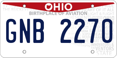 OH license plate GNB2270