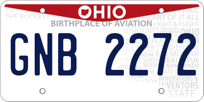 OH license plate GNB2272