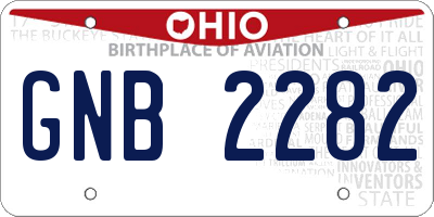 OH license plate GNB2282