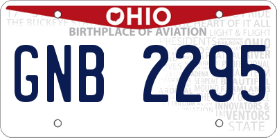 OH license plate GNB2295